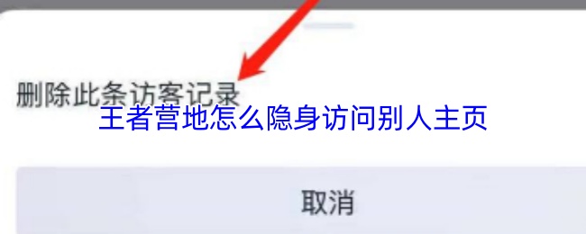 王者營(yíng)地怎么隱身訪問(wèn)別人主頁(yè)